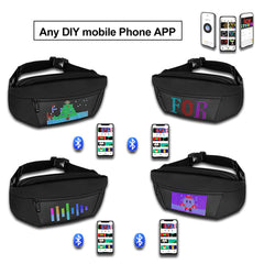 LED Sling Bag with App Control | Smart LED Crossbody Chest Bag | Waterproof Anime Display Fanny Pack for Men | Festival, Party & Gift Use Black 1pc