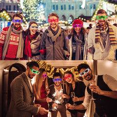 LED Light Up Sunglasses for Parties, Raves & Festivals | Luminous Neon Glasses for Kids & Adults | Birthday, Carnival & Costume Party Accessories 1pc Random