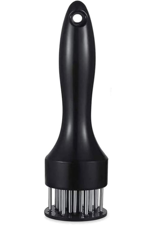 Stainless Steel Meat Tenderizer Tool with 21 Sharp Needles | Heavy-Duty Meat Tenderizer for Chicken, Beef, Steak & Pork 1pc Black