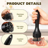 Stainless Steel Meat Tenderizer Tool with 21 Sharp Needles | Heavy-Duty Meat Tenderizer for Chicken, Beef, Steak & Pork 1pc Black