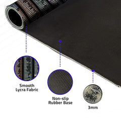 Mousepad Shortcuts Large Extended Desk Mat – Anti-Slip Keyboard & Computer Mat with PS, AI, CDR, PR, Word, Excel, PPT Shortcut Keys Black 1pc