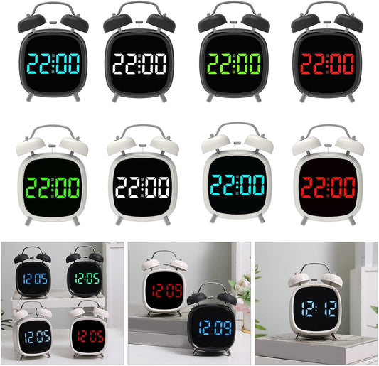 Multi-Function LED Digital Alarm Clock – Dual Alarm 4-Inch Screen, USB & Battery Operated Silent Desk Clock for Bedroom & Office Random 1pc