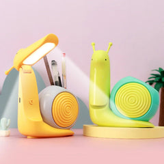 Snail Night Lamp with Pen Holder – Cute LED Desk Lamp for Kids | Snail Pen Holder Table Light, Adjustable Study Lamp & Night Light for Children’s Room Multicolor 1pc