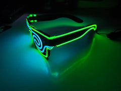 Spiral LED Party Glasses Dual Color EL Wire Light Up Goggles – Battery Operated Neon Eyewear for EDM, Disco, Birthday & Night Events 1pc Random