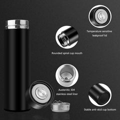 Smart Temperature Display Water Bottle – 500ML Stainless Steel Vacuum Insulated Flask with LED Touch Temperature Display | Leakproof Thermos for Hot & Cold Drinks Multicolor 1pc