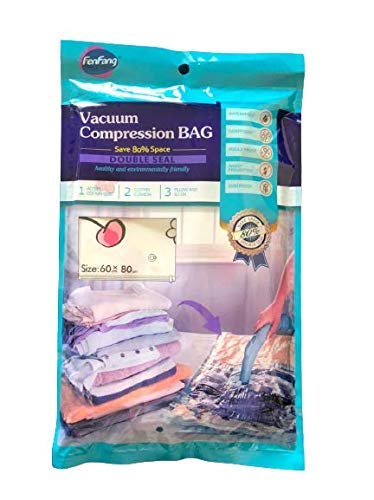 Space Saver Vacuum Storage Bags for Clothes & Blankets | Reusable Ziplock Packing Bags with Pump for Travel & Home Storage Transparent 4pc