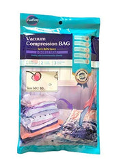 Space Saver Vacuum Storage Bags for Clothes & Blankets | Reusable Ziplock Packing Bags with Pump for Travel & Home Storage Transparent 4pc