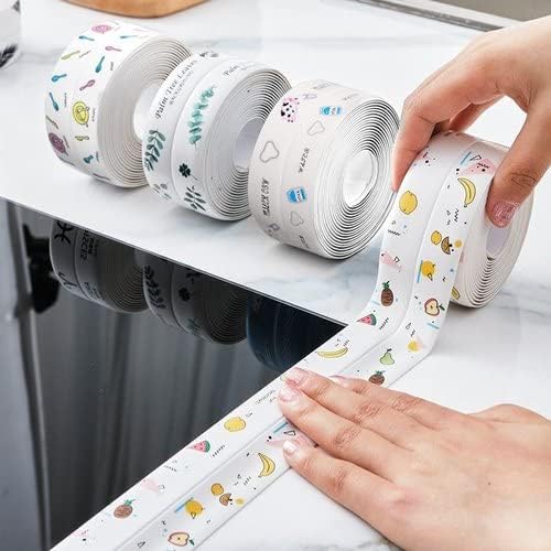 Waterproof Self Adhesive Sealing Tape for Kitchen Sink & Bathroom | Oil Proof Caulk Strip Gap Sealer for Corners, Platform & Countertop Multicolor 1pc